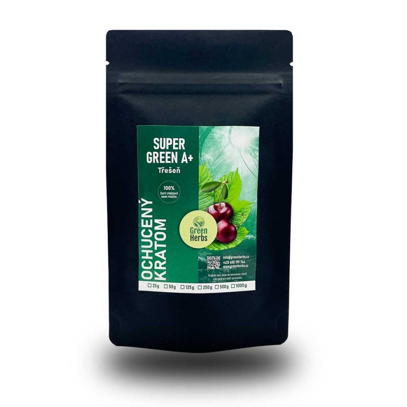 Ochucený ovocný kratom - Super Green Třešeň